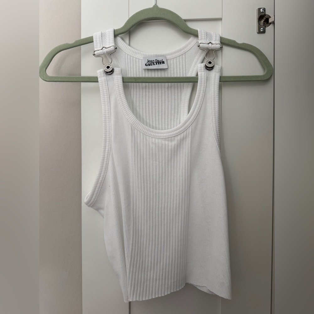 Jean Paul Gaultier Classic White Ribbed Tee